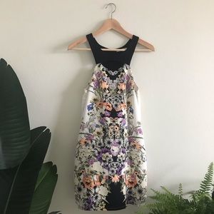 Mustard Seed Color Block Floral Short Dress